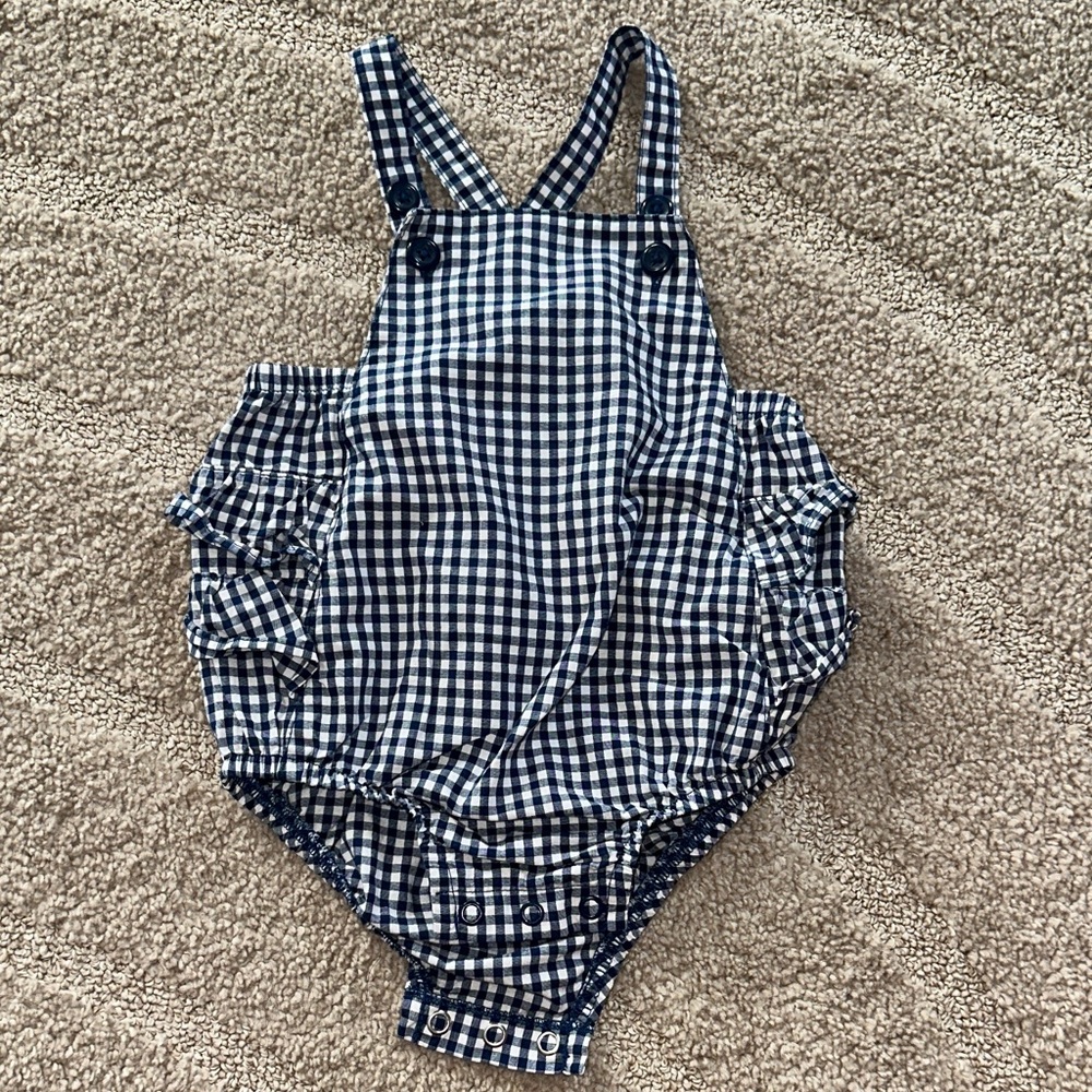 Gingham Checkered Kids Overalls